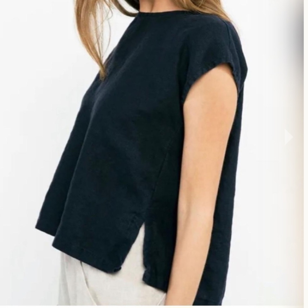 Elizabeth Suzann Josephine Black Linen Shell